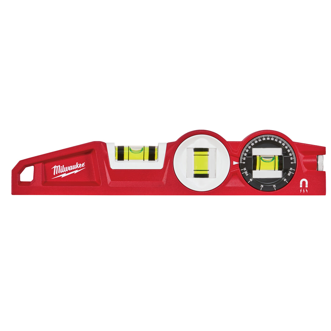 25 cm lang magnetisch Wasserwaage Torpedo 360°