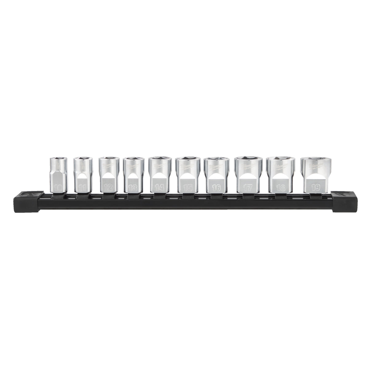 6-kant metrisch, 10-teilig auf Schiene Steckschlüsseleinsatz 3/8" Set