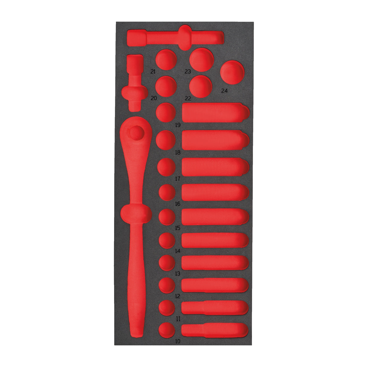 für 1/2" Ratsche und Steckschlüsseleinsätze, für Werkstattwagen 78 cm Ersatz-Einlage 1/3