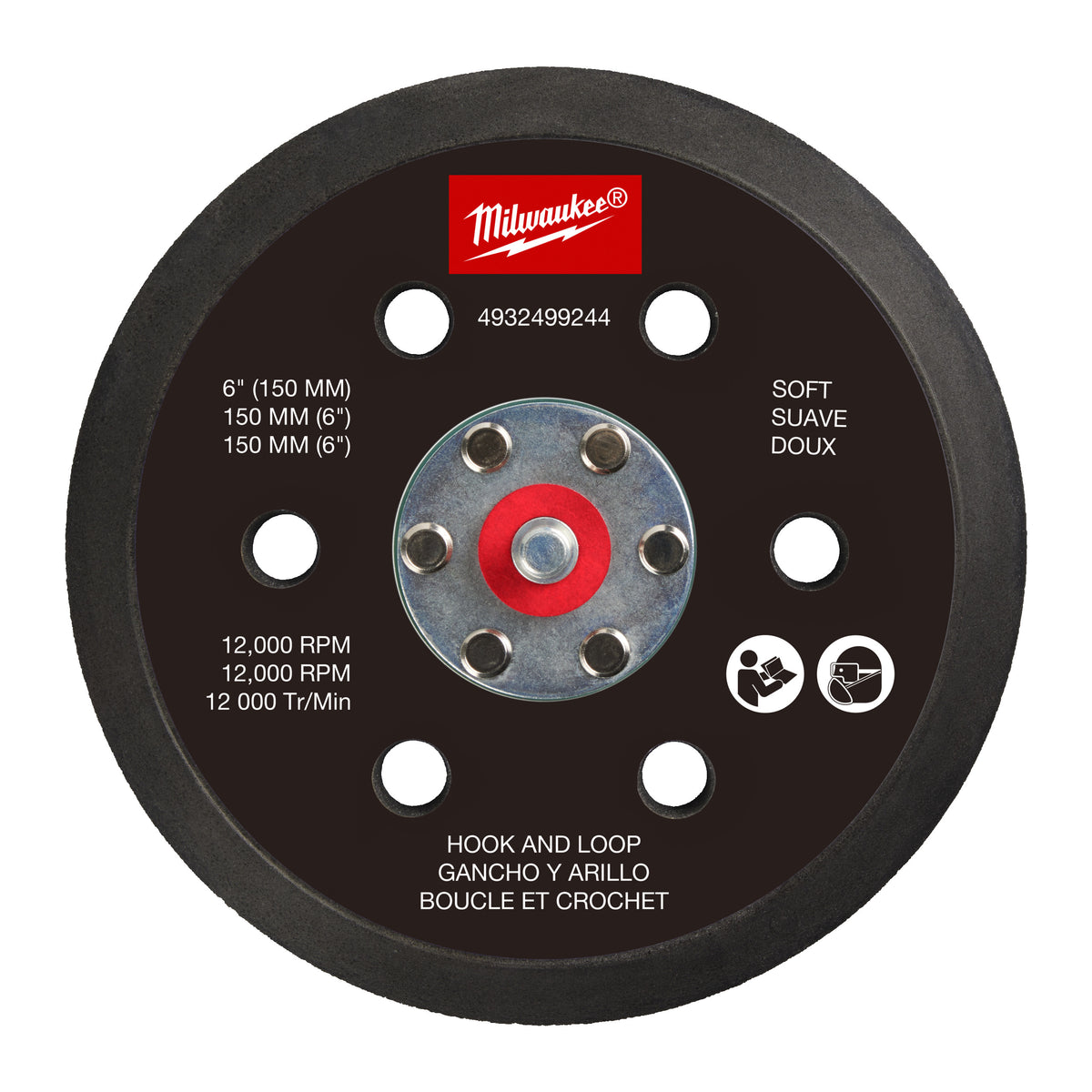 Schleifteller für M12 FUEL™ 150 mm Exzenterschleifer - weich und mit Klettverschluss FROSBPSH150