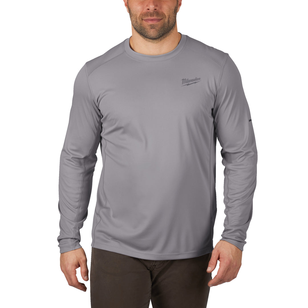 Funktions-Langarmshirt grau mit UV-Schutz WWLSG-S